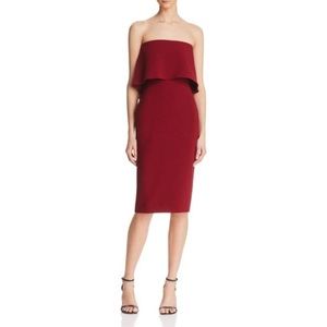 Likely Driggs red/maroon strapless dress